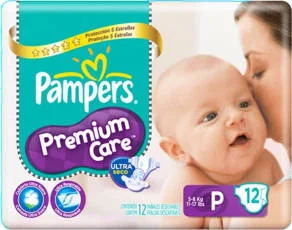 Pampers premium care P x 12 unidades
